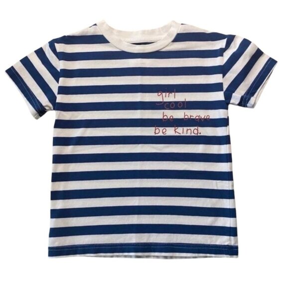 Tiny Tribe Australia Blue Striped Tee Size 4 Years - Picture 1 of 5